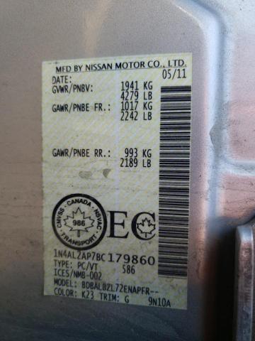 Foto 10 de la subasta – 2011 NISSAN ALTIMA BAS con VIN 1N4AL2AP7BC179860
