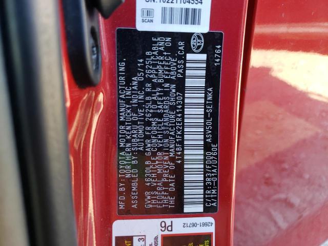 Photo 10 from auction – 2014 TOYOTA CAMRY L with VIN 4T4BF1FK2ER414307