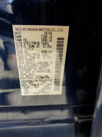 Photo 10 from auction – 2007 NISSAN ARMADA SE with VIN 5N1AA08C27N701972