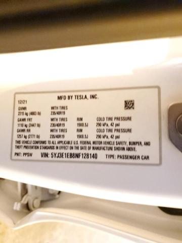 Photo 10 from auction – 2022 TESLA MODEL 3 with VIN 5YJ3E1EB8NF128140