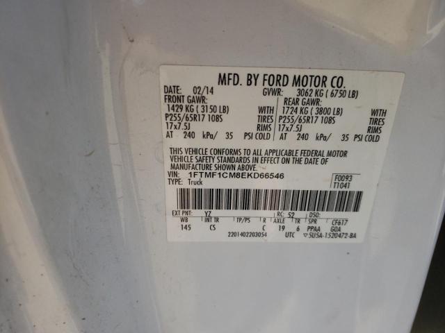 Photo 10 from auction – 2014 FORD F150 with VIN 1FTMF1CM8EKD66546