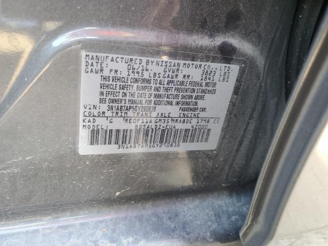 Photo 10 from auction – 2016 NISSAN SENTRA S with VIN 3N1AB7AP5GY290838