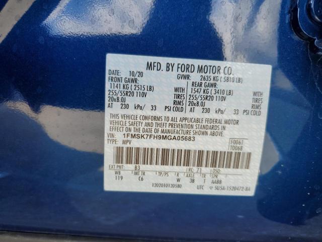 Photo 10 from auction – 2021 FORD EXPLORER L with VIN 1FMSK7FH9MGA05683