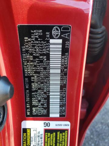 Photo 10 from auction – 2018 TOYOTA COROLLA L with VIN 2T1BURHE6JC089629