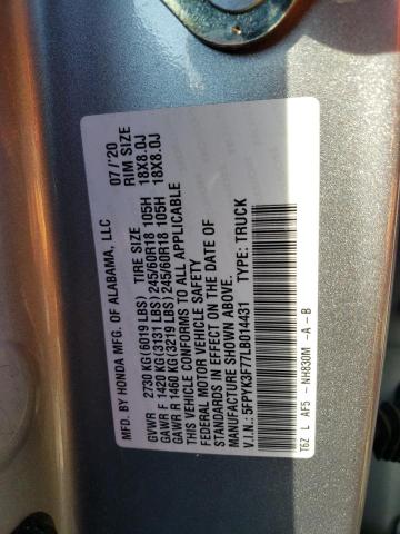 Photo 10 from auction – 2020 HONDA RIDGELINE with VIN 5FPYK3F77LB014431