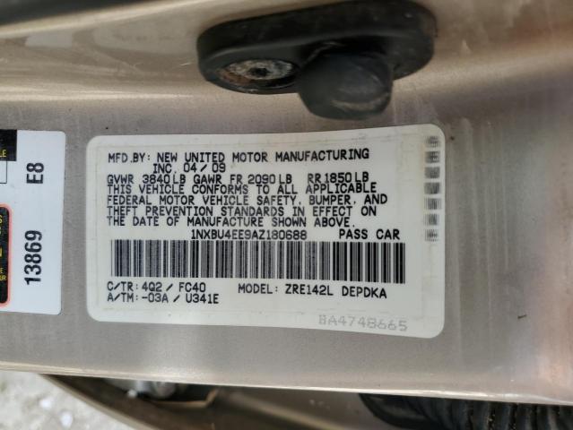 Photo 10 from auction – 2010 TOYOTA COROLLA BA with VIN 1NXBU4EE9AZ180688