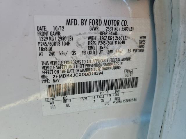Photo 10 from auction – 2013 FORD EDGE SEL with VIN 2FMDK4JCXDBB19394