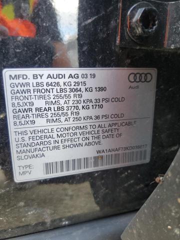 Photo 10 from auction – 2019 AUDI Q7 PREMIUM with VIN WA1AHAF73KD036617