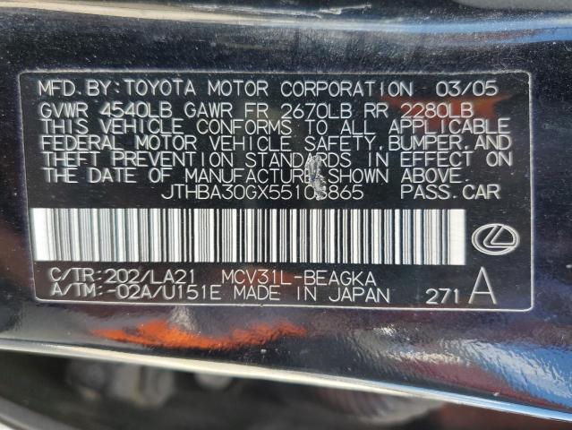 Photo 10 from auction – 2005 LEXUS ES 330 with VIN JTHBA30GX55108865