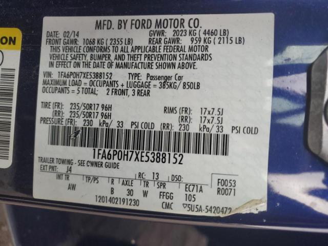 Photo 10 from auction – 2014 FORD FUSION SE with VIN 1FA6P0H7XE5388152