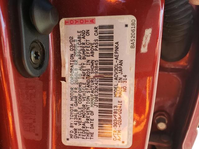 Photo 10 from auction – 2002 TOYOTA CAMRY LE with VIN JTDBE32K420093845