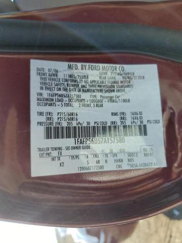 Photo 10 from auction – 2007 FORD TAURUS SEL with VIN 1FAFP56U57A157580