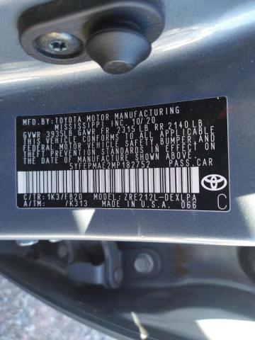 Photo 10 from auction – 2021 TOYOTA COROLLA LE with VIN 5YFEPMAE2MP182752