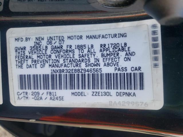 Photo 10 from auction – 2008 TOYOTA COROLLA CE with VIN 1NXBR32E88Z946565