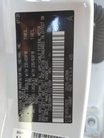 Photo 10 from auction – 2020 TOYOTA HIGHLANDER with VIN 5TDBZRBH1LS521008