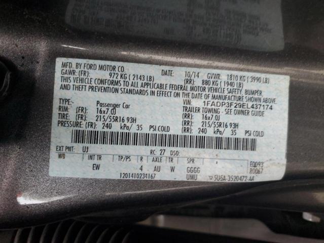 Photo 10 from auction – 2014 FORD FOCUS SE with VIN 1FADP3F29EL437174