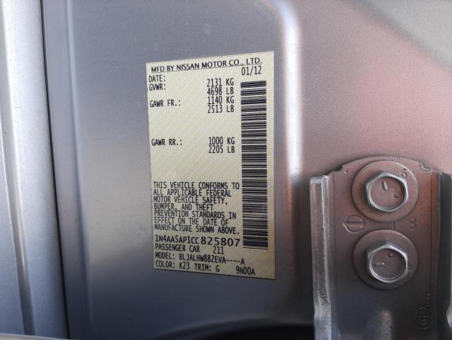 Photo 10 from auction – 2012 NISSAN MAXIMA S with VIN 1N4AA5AP1CC825807