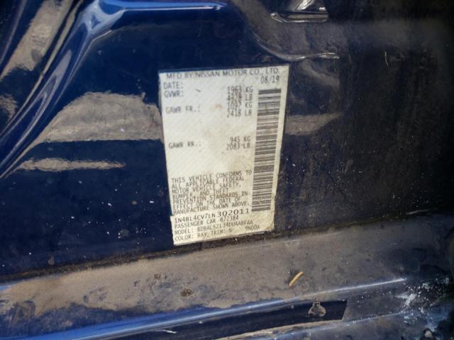 Photo 10 from auction – 2020 NISSAN ALTIMA SR with VIN 1N4BL4CV7LN302011