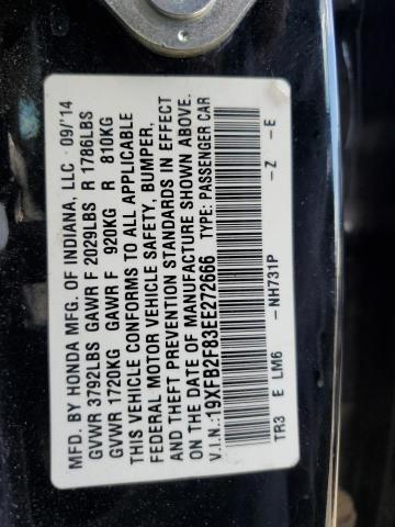Photo 10 from auction – 2014 HONDA CIVIC EX with VIN 19XFB2F83EE272666