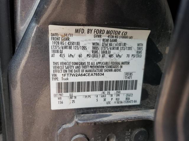 Photo 10 from auction – 2012 FORD F250 SUPER with VIN 1FT7W2A64CEA76534