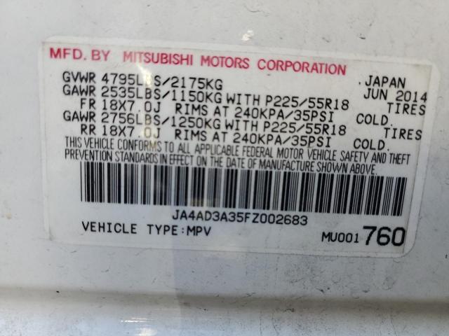 Photo 10 from auction – 2015 MITSUBISHI OUTLANDER with VIN JA4AD3A35FZ002683