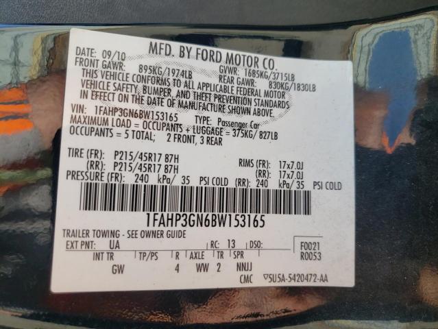 Photo 10 from auction – 2011 FORD FOCUS with VIN 1FAHP3GN6BW153165