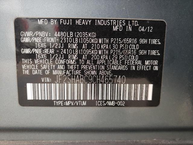 Photo 10 from auction – 2012 SUBARU FORESTER 2 with VIN JF2SHABC9CH465740