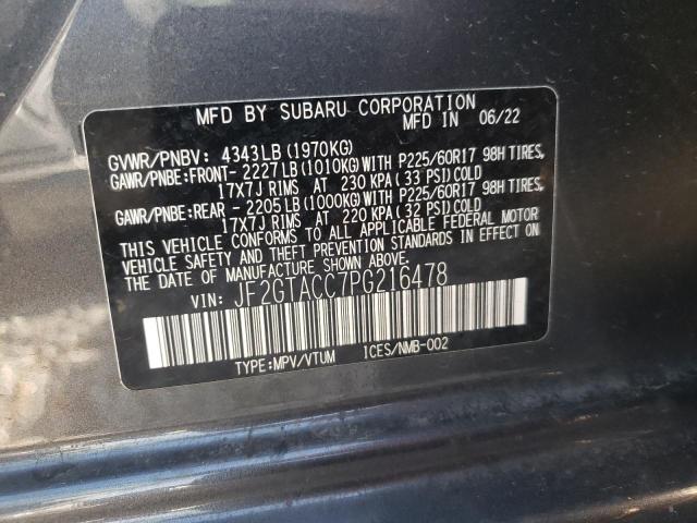 Photo 10 from auction – 2023 SUBARU CROSSTREK with VIN JF2GTACC7PG216478
