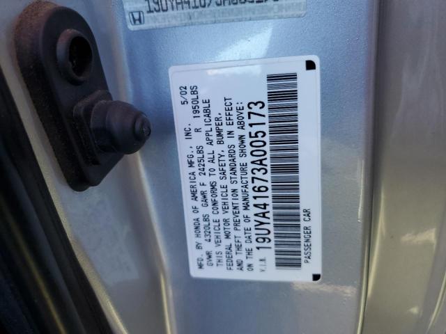 Photo 10 from auction – 2003 ACURA 3.2CL TYPE with VIN 19UYA41673A005173