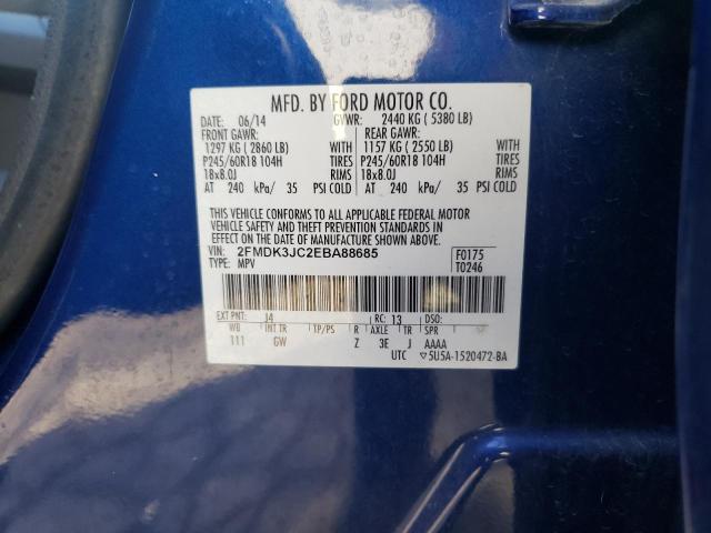 Photo 10 from auction – 2014 FORD EDGE SEL with VIN 2FMDK3JC2EBA88685
