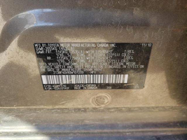 Photo 10 from auction – 2011 TOYOTA RAV4 with VIN 2T3BF4DVXBW101209