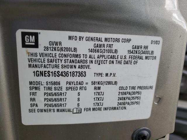 Photo 10 from auction – 2003 CHEVROLET TRAILBLAZE with VIN 1GNES16S436187363