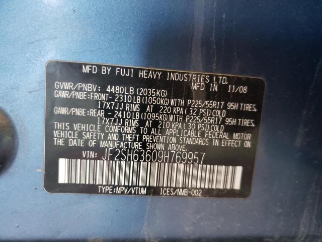 Photo 10 from auction – 2009 SUBARU FORESTER 2 with VIN JF2SH63609H769957