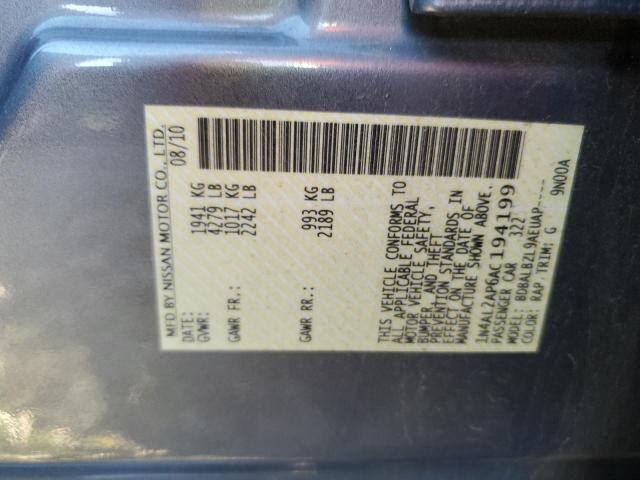 Photo 10 from auction – 2010 NISSAN ALTIMA BAS with VIN 1N4AL2AP6AC194199