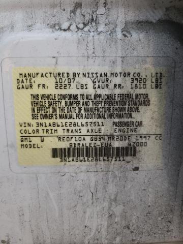 Photo 10 from auction – 2008 NISSAN SENTRA 2.0 with VIN 3N1AB61E28L657511