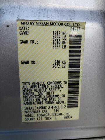 Photo 10 from auction – 2017 NISSAN ALTIMA 2.5 with VIN 1N4AL3AP0HC244112