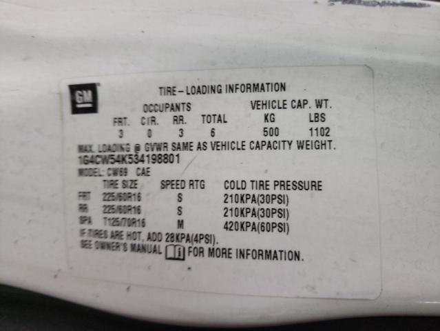 Photo 10 from auction – 2003 BUICK PARK AVENU with VIN 1G4CW54K534198801