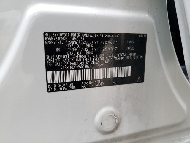 Photo 10 from auction – 2016 TOYOTA RAV4 XLE with VIN 2T3RFREV1GW513827