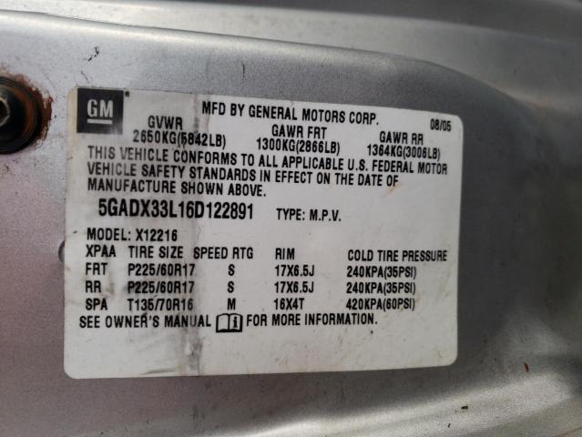 Zdjęcie 10 z aukcji – 2006 BUICK TERRAZA CX z VIN 5GADX33L16D122891