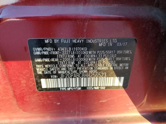 Photo 10 from auction – 2017 SUBARU CROSSTREK with VIN JF2GPABC8HH256523