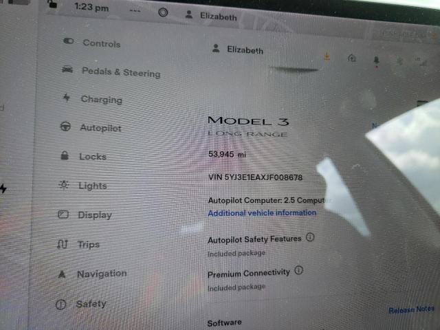 Photo 8 from auction – 2018 TESLA MODEL 3 with VIN 5YJ3E1EAXJF008678