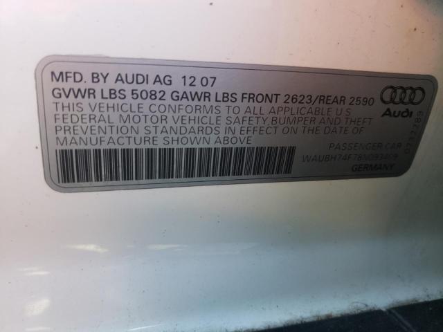Photo 10 from auction – 2008 AUDI A6 S-LINE with VIN WAUBH74F78N093409