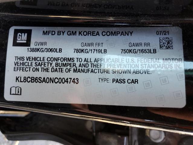 Photo 10 from auction – 2022 CHEVROLET SPARK LS with VIN KL8CB6SA0NC004743