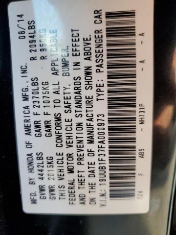 Photo 10 from auction – 2015 ACURA TLX with VIN 19UUB1F37FA000973