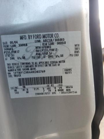 Photo 10 from auction – 2004 FORD F150 with VIN 1FTRF12W44KD83769