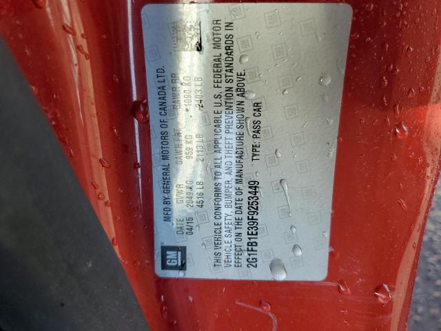 Photo 10 from auction – 2015 CHEVROLET CAMARO LS with VIN 2G1FB1E39F9253449