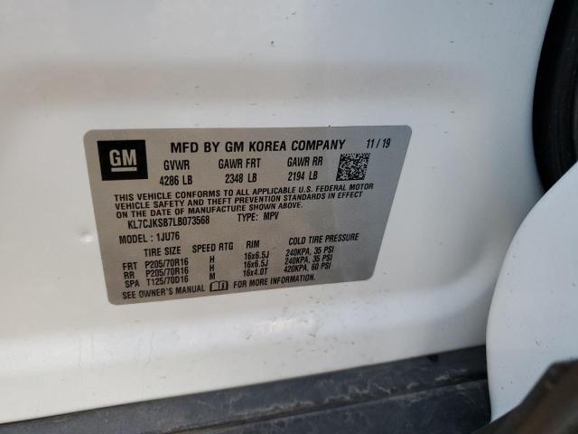 Photo 10 from auction – 2020 CHEVROLET TRAX LS with VIN KL7CJKSB7LB073568