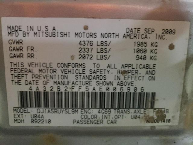 Photo 10 from auction – 2010 MITSUBISHI GALANT FE with VIN 4A32B2FF5AE006906