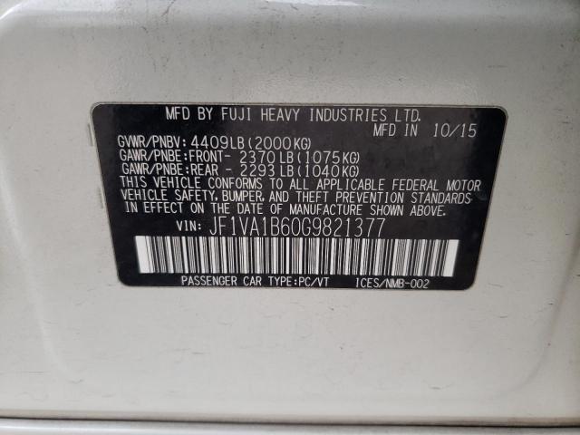 Photo 10 from auction – 2016 SUBARU WRX with VIN JF1VA1B60G9821377