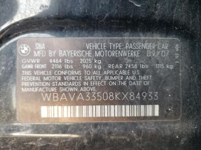 Photo 10 from auction – 2008 BMW 328 I with VIN WBAVA33508KX84933